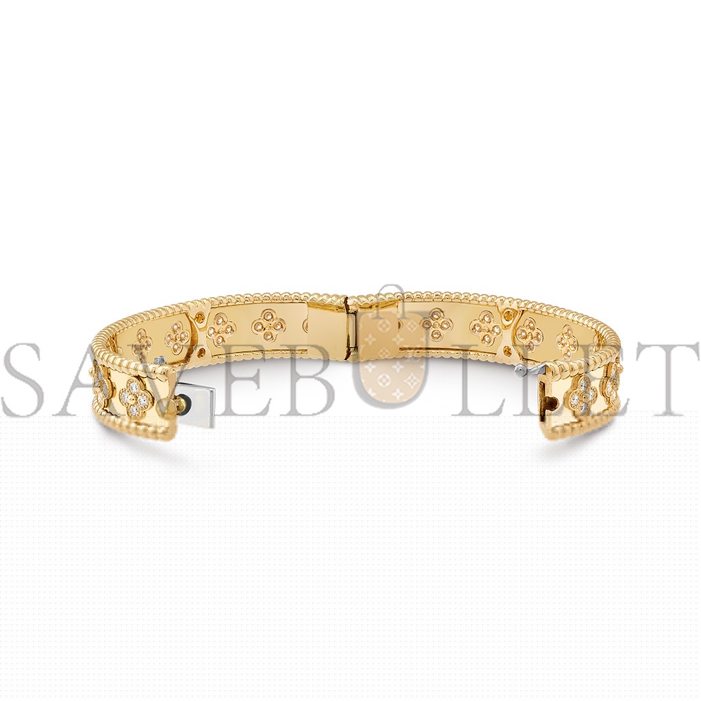 V*N CL*F arpels perlÉe clovers bracelet, small model - yellow gold, diamond  vcaro56200
